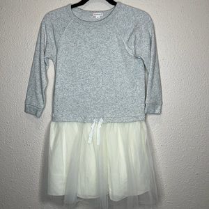 Crewcuts girls size 10 light gray sweatshirt tutu dress